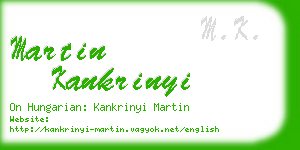 martin kankrinyi business card